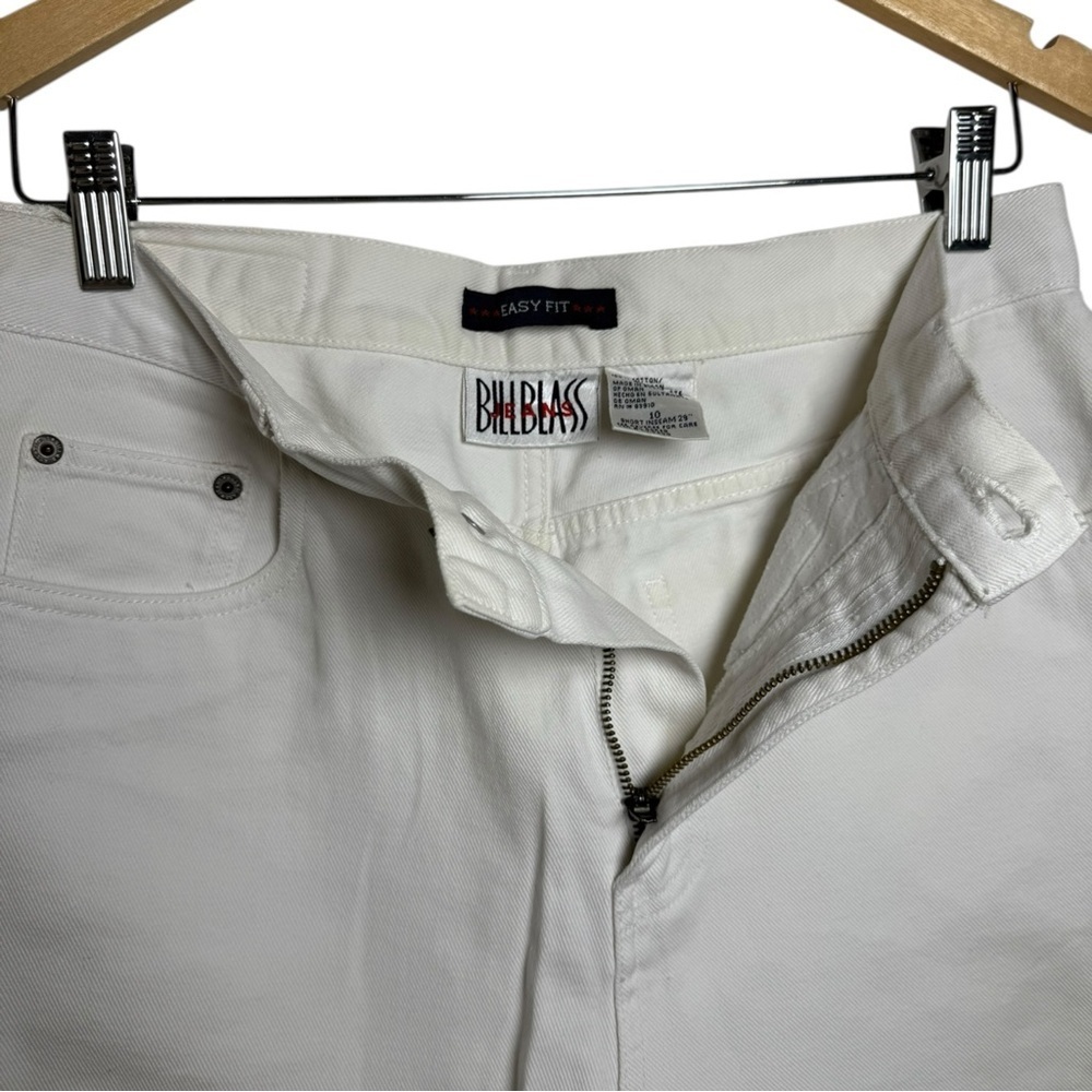 Vintage High Rise Tapered Jeans Size 10 White Denim 80s 90s Bill Blass - Picture 4 of 8
